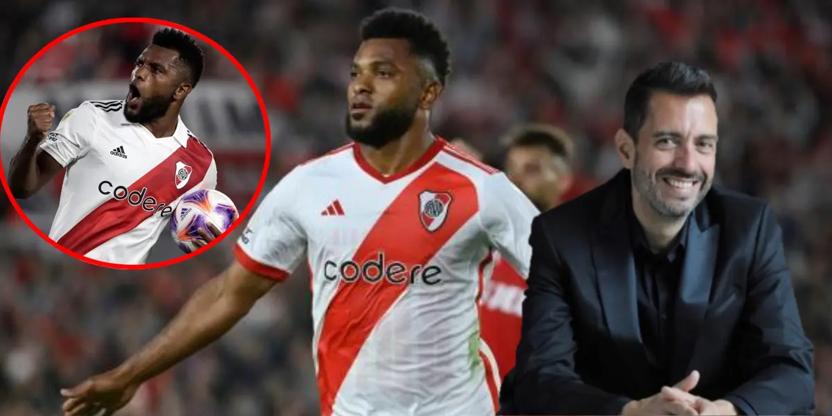 Lo que dijo Pablo Giralt al ver a Miguel Ángel Borja goleador en el River Plate (Foto tomada Gol Caracol y El Heraldo)