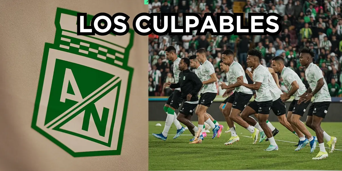Los hinchas señalan a los verdaderos culpables del Verde. Foto tomada de Twitter @nacionaloficial y logos Wikipedia.