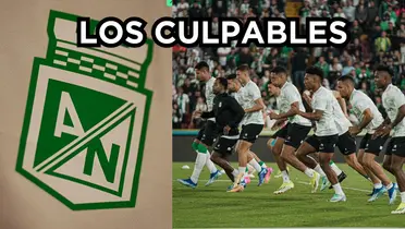 Los hinchas señalan a los verdaderos culpables del Verde. Foto tomada de Twitter @nacionaloficial y logos Wikipedia.