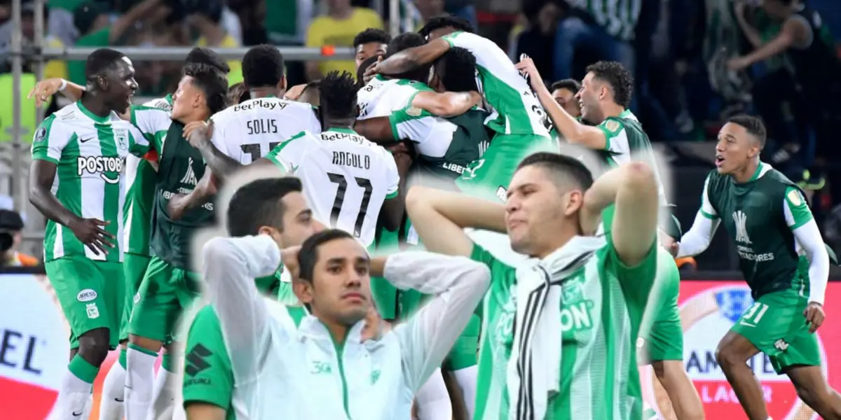 Los jugadores de Atlético Nacional celebrando, en la imagen también aparecen sus hinchas. FOTO: Caracol Radio