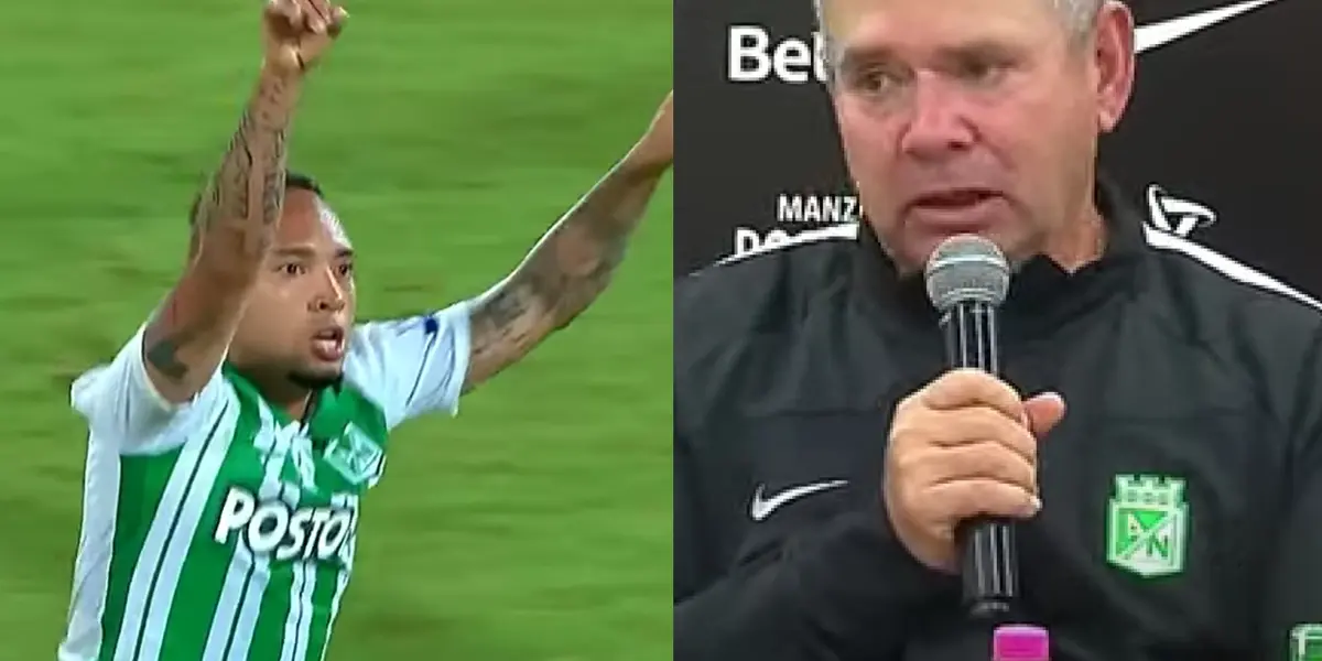 Luego del empate en el estadio Atanasio Girardot, el entrenador verdolaga manifestó que se sentía a gusto con la plantilla y en especial con un jugador fuertemente criticado por la hinchada.