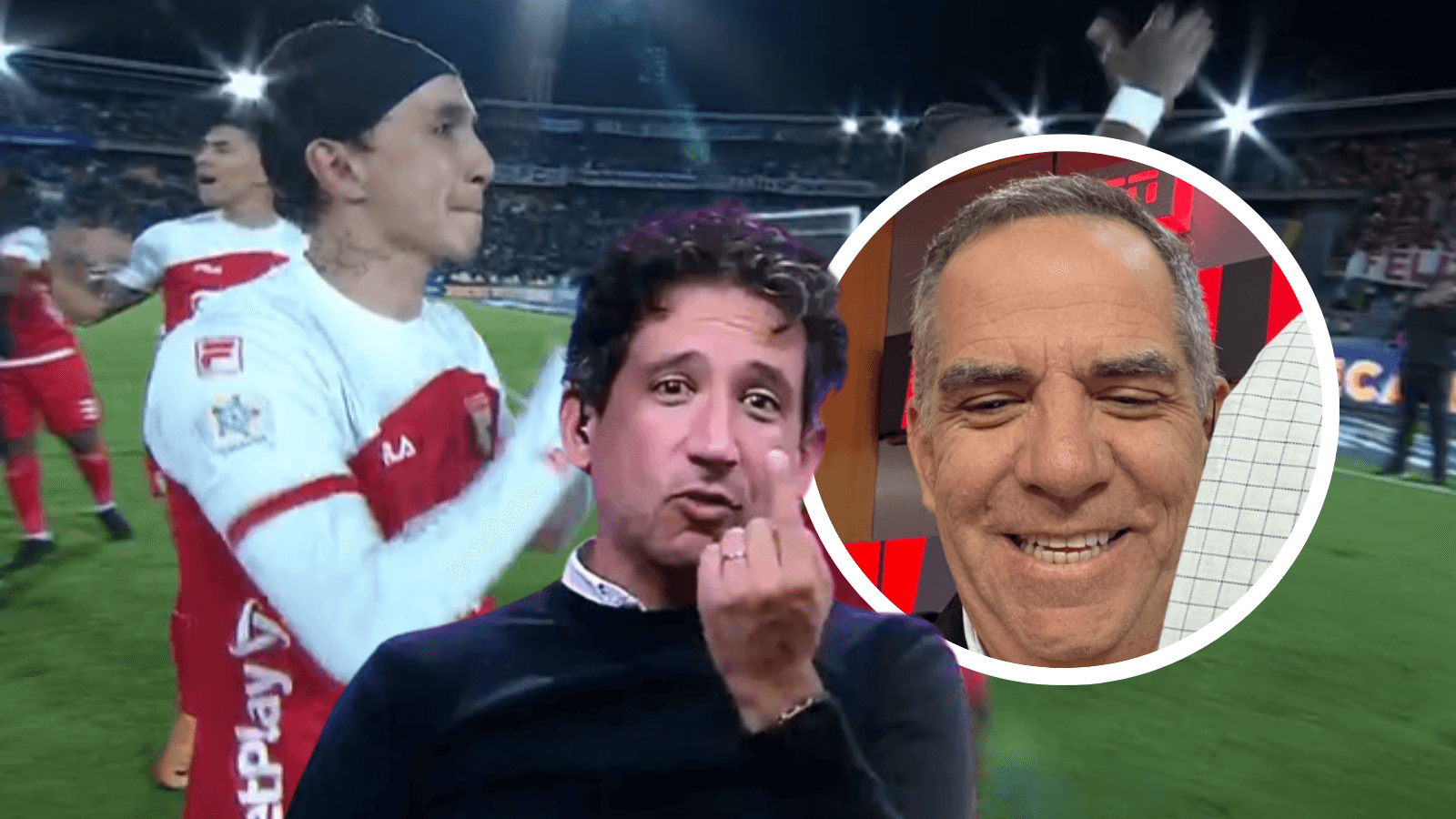 Luis Arturo Henao: El gesto o la expresión que acompaña su "picante" mensaje a Antonio Casale Foto: Captura de X, ESPN y Win Sports