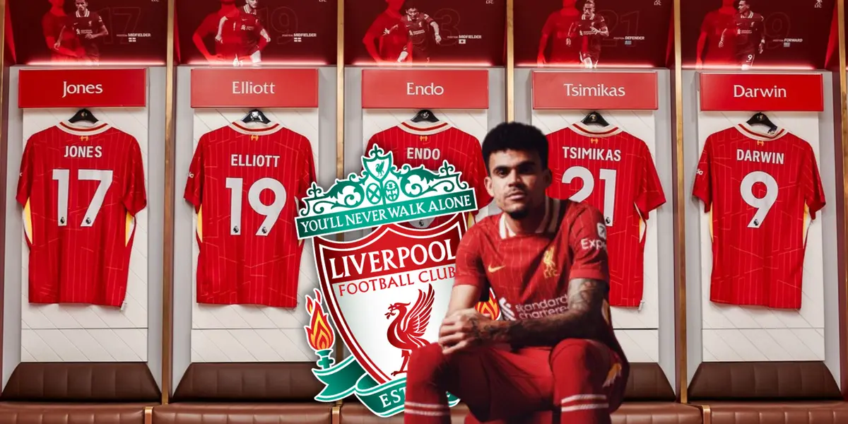 Luis Díaz a la espera de ser campeón de la Premier League con el Liverpool Foto: LFC y Escudoteca