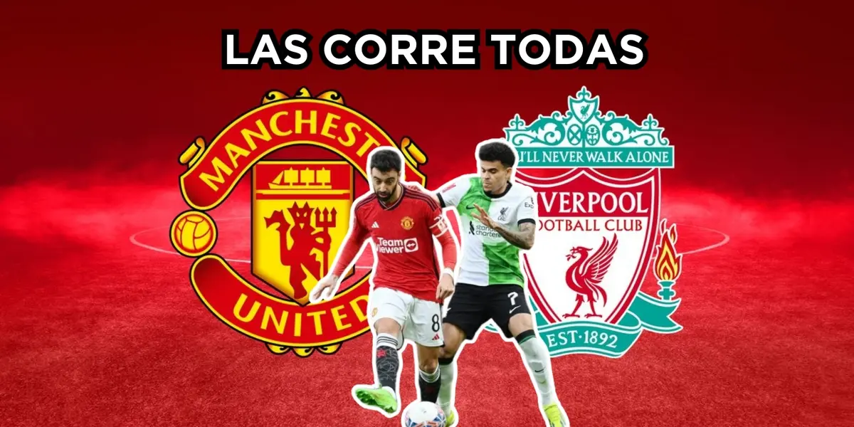 Luis Díaz activo contra el Manchester United. Foto tomada de Liverpool Echo y Liverpool Web Site.