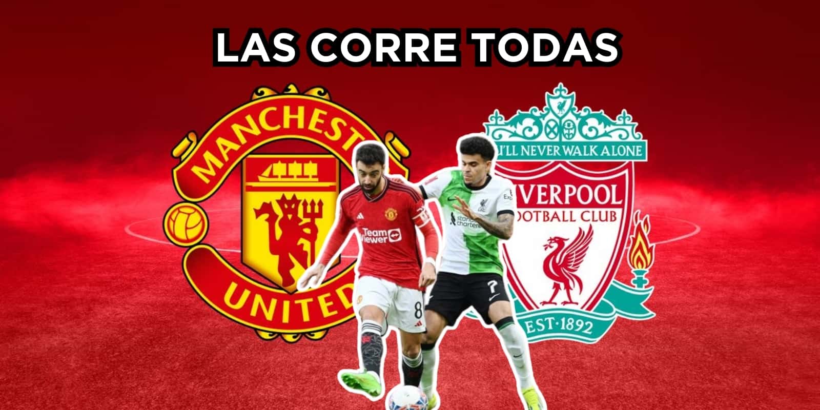 Luis Díaz activo contra el Manchester United. Foto tomada de Liverpool Echo y Liverpool Web Site.