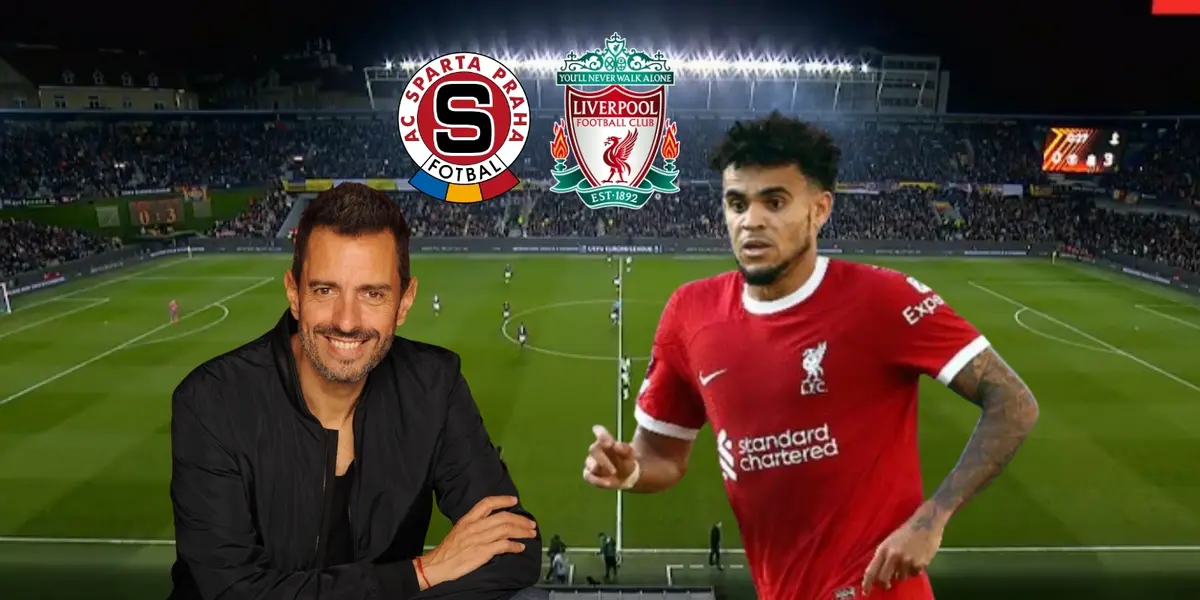 Luis Díaz activo en Europa League Foto tomada de ESPN captura de pantalla y Liverpool FC Web Site, Giralt de Facebook Fan Page.