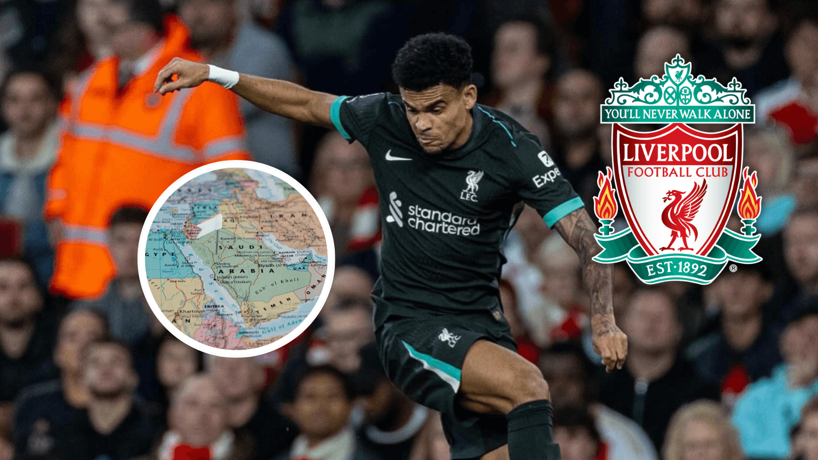 Luis Díaz alistaría maletas para Arabia por este movimiento en Liverpool Foto: LFC, Escudoteca y Pexels