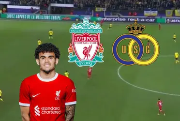 Luis Díaz como suplente en el Liverpool por Europa League.