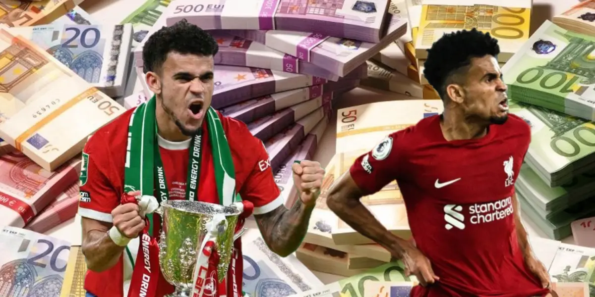 Luis Díaz con la camiseta de Liverpool