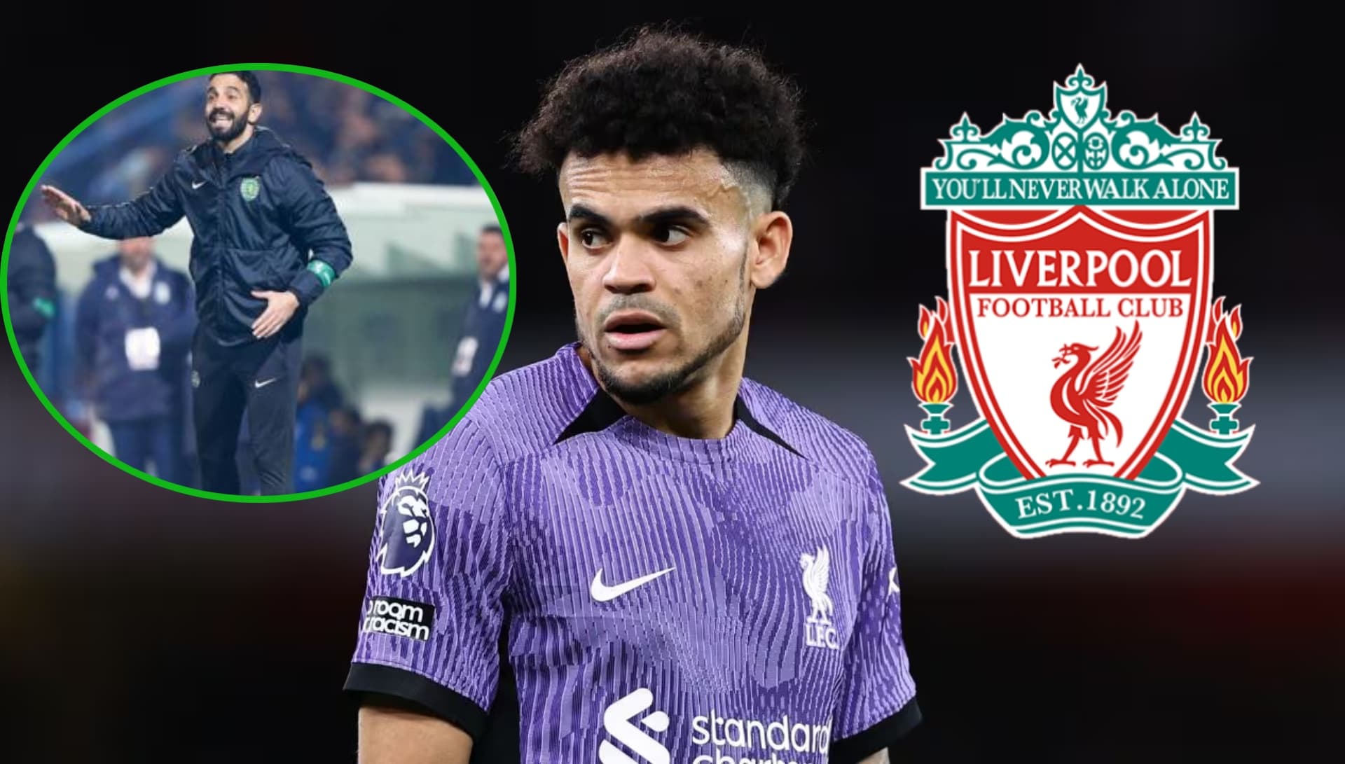 Luis Díaz con la camiseta de Liverpool