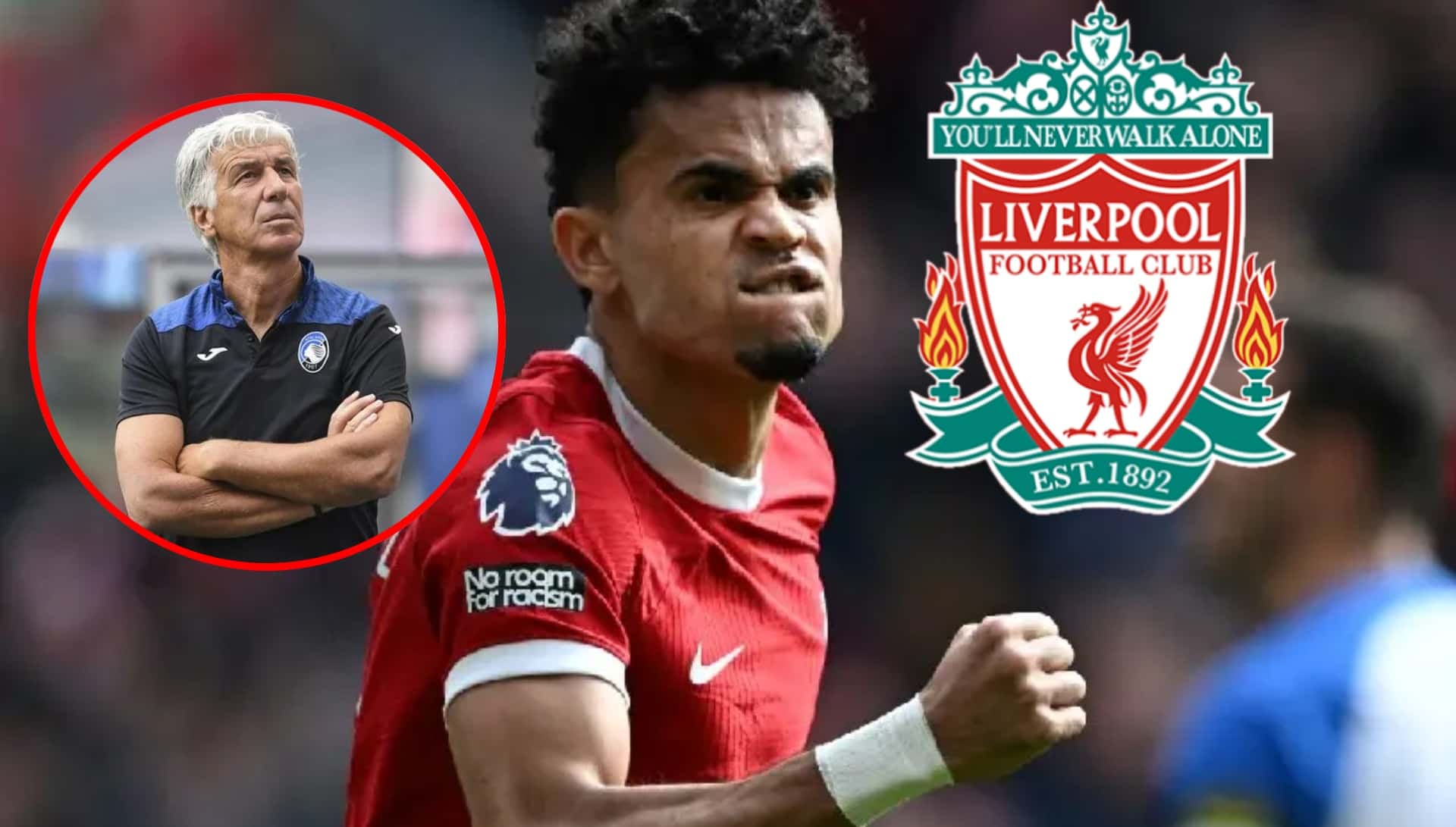 Luis Diaz con la camiseta de Liverpool