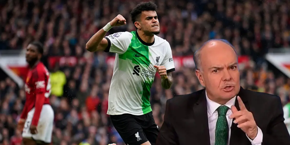 Luis Díaz con la camiseta de Liverpool, al lado Iván Mejía. FOTO: 'x'