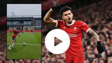 Luis Díaz con la camiseta del Liverpool