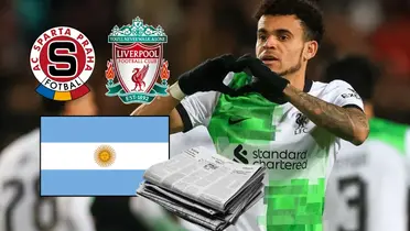 Luis Díaz elogiado en Argentina. Foto tomada del Diario Olé.