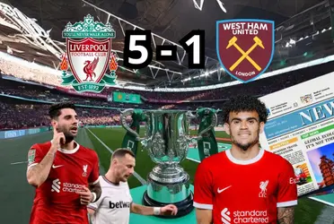 Luis Díaz estuvo presente en la goleada del Liverpool contra el West Ham.