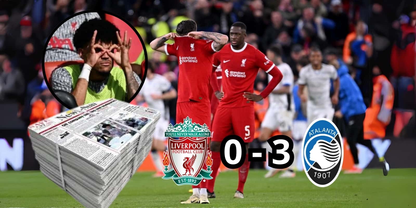 Luis Díaz fue duramente criticado en los 30 minutos que jugó en el Liverpool contra Atalanta