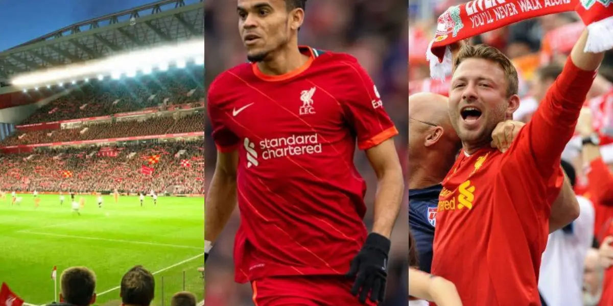 Luis Díaz fue ovacionado de manera monumental por todo el estadio del Liverpool cuando debutó.