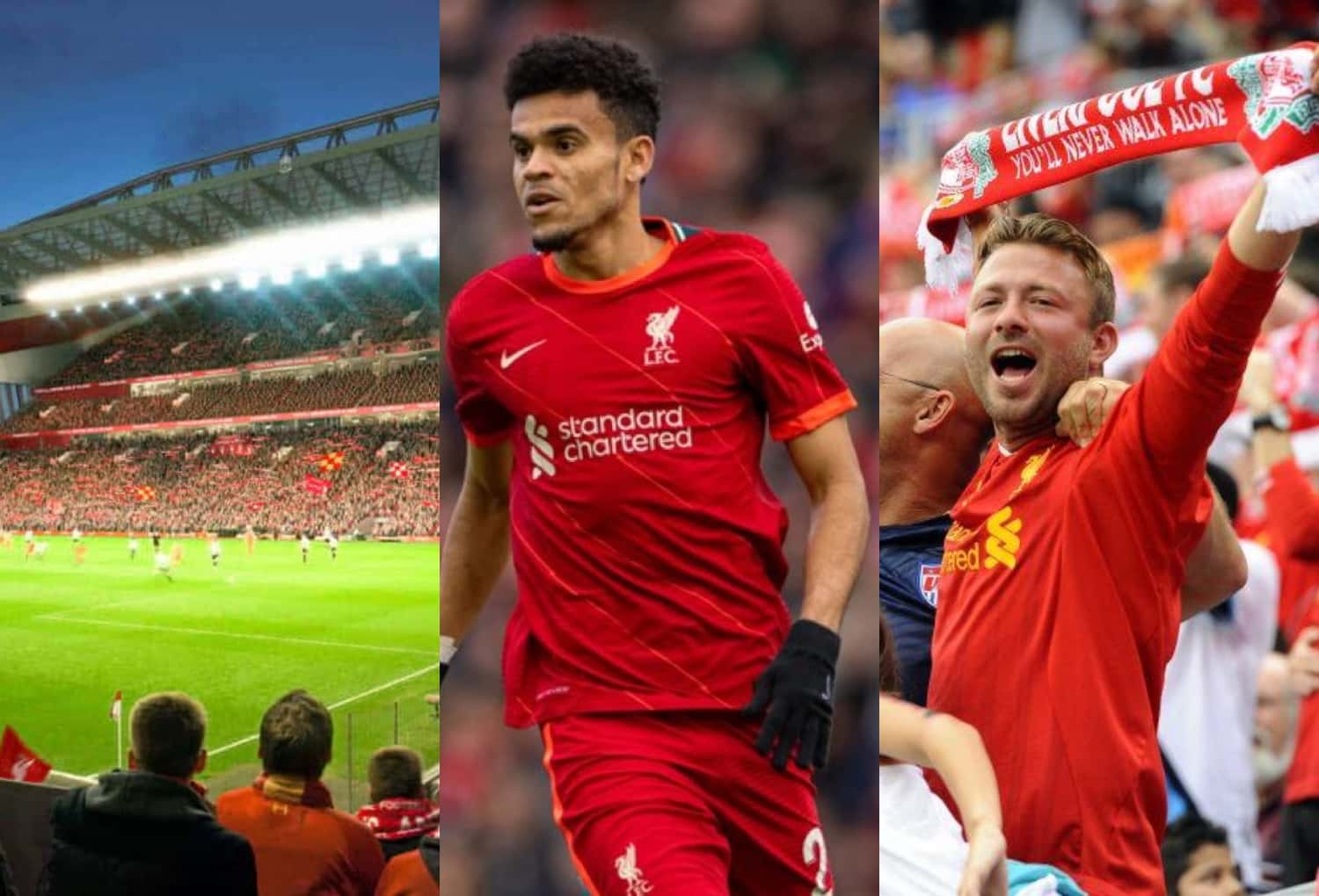 Luis Díaz fue ovacionado de manera monumental por todo el estadio del Liverpool cuando debutó.