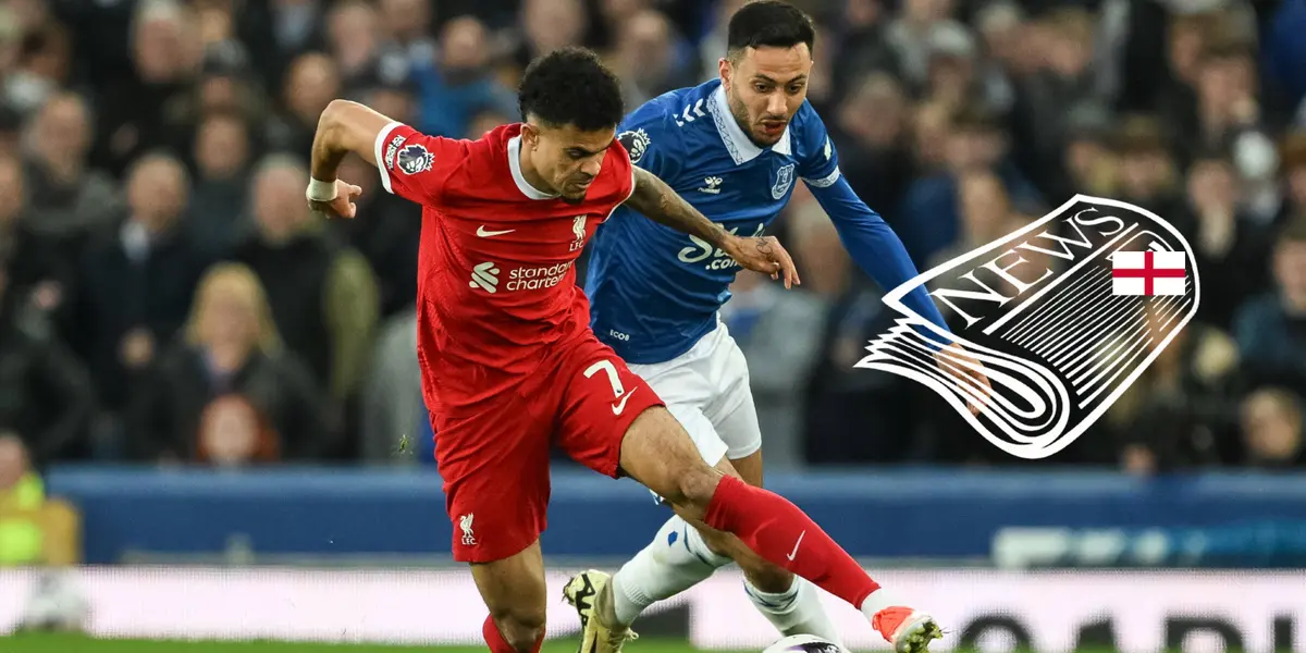 Luis Díaz jugando ante Everton por la Premier League. FOTO: 'X'