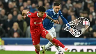 Luis Díaz jugando ante Everton por la Premier League. FOTO: 'X'