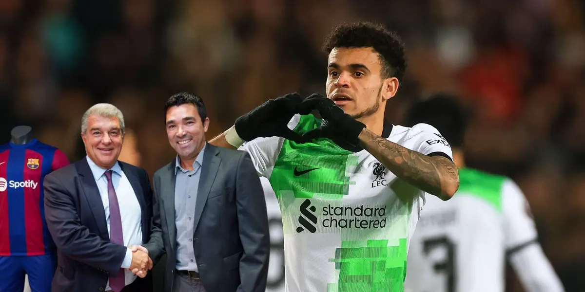 Luis Díaz jugando con el Liverpool