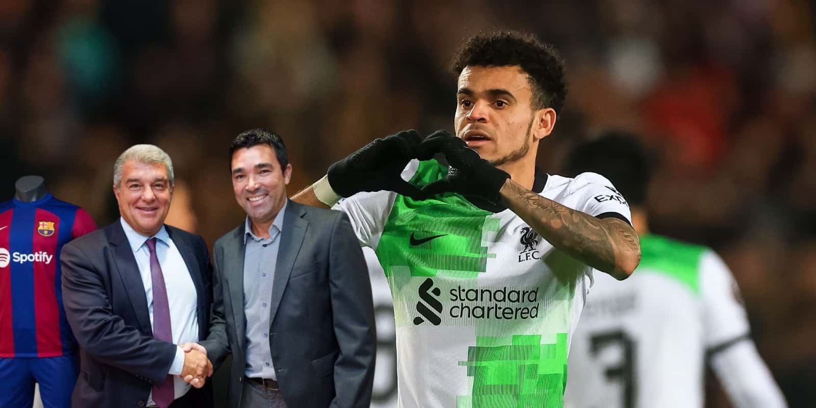 Luis Díaz jugando con el Liverpool