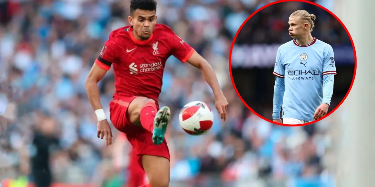 Luis Díaz jugando con Liverpool en Inglaterra