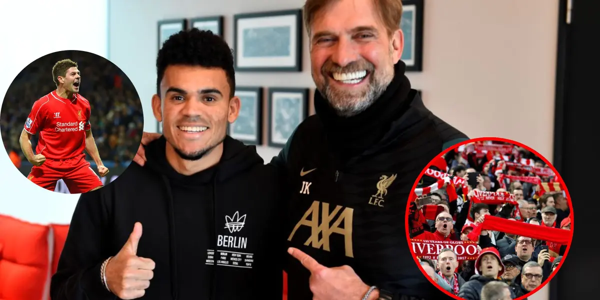 Luis Díaz junto a Jurgen Klopp en Liverpool