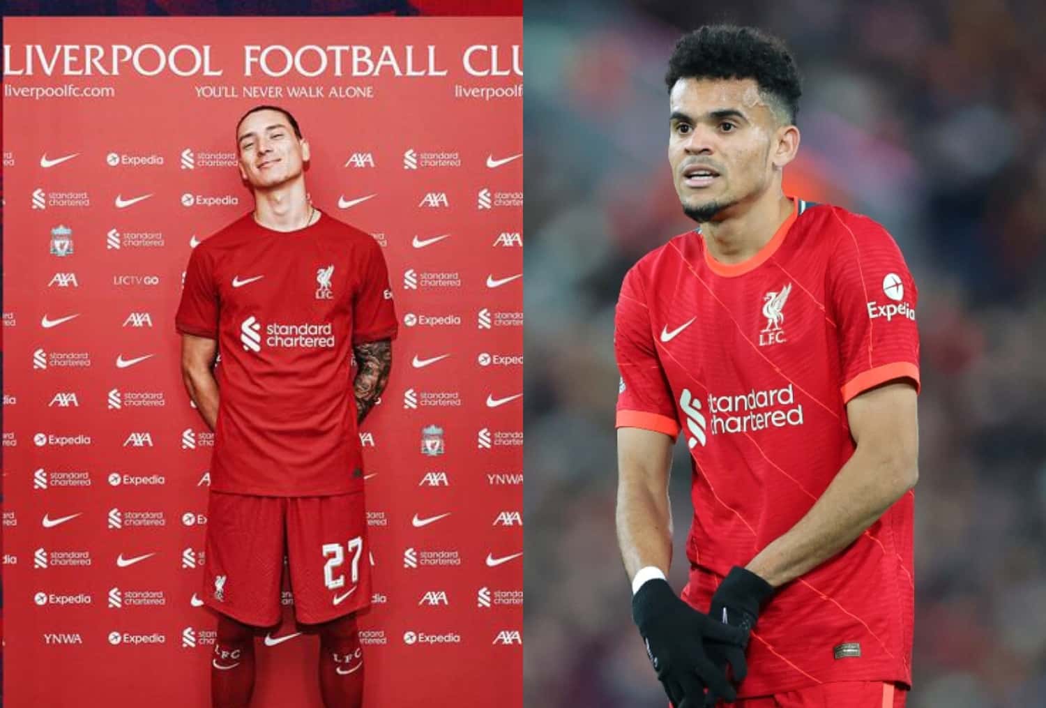 Luis Díaz reaccionó a la llegada de Darwin Núñez al Liverpool de Inglaterra.