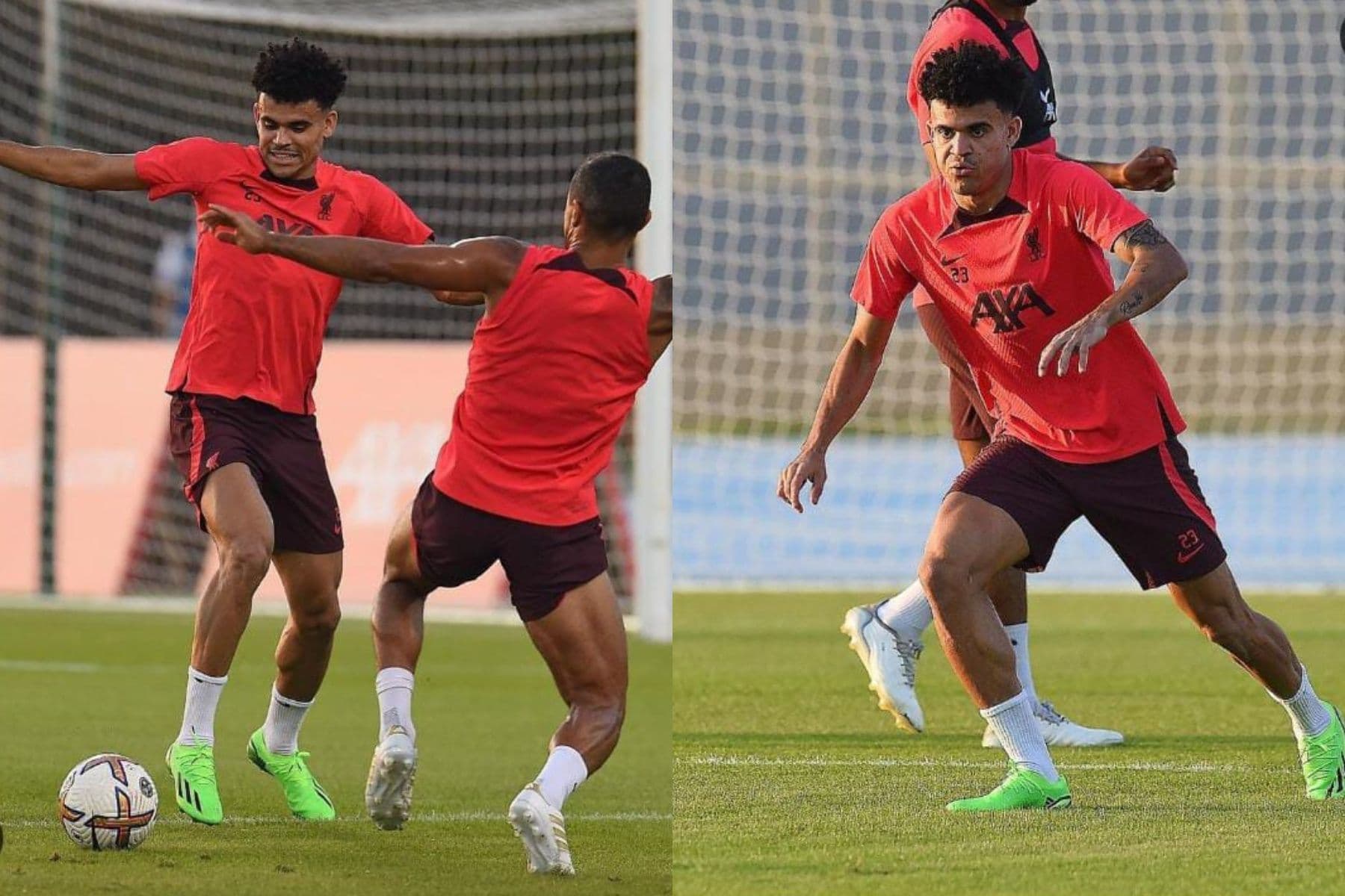 Luis Díaz regresó a entrenar con el Liverpool, están en Dubái y el colombiano mando un mensaje.