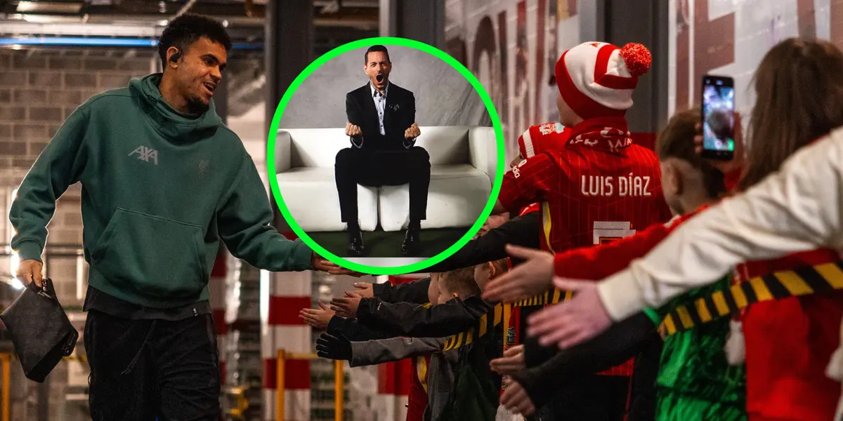 Luís Díaz saludando a sus fans en Anfield Road Foto: LFC y Pablo Giralt