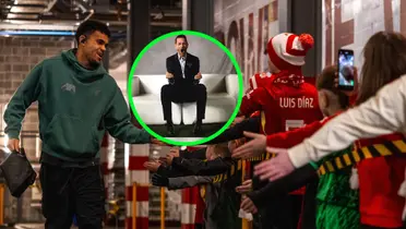 Luís Díaz saludando a sus fans en Anfield Road Foto: LFC y Pablo Giralt