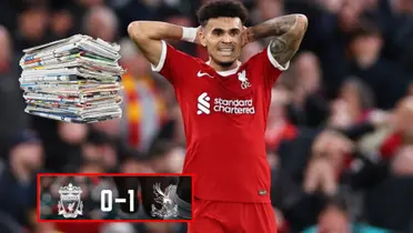 Luis Díaz se lamenta con Liverpool- Fotos: Noticias Caracol, redes Crystal Palace