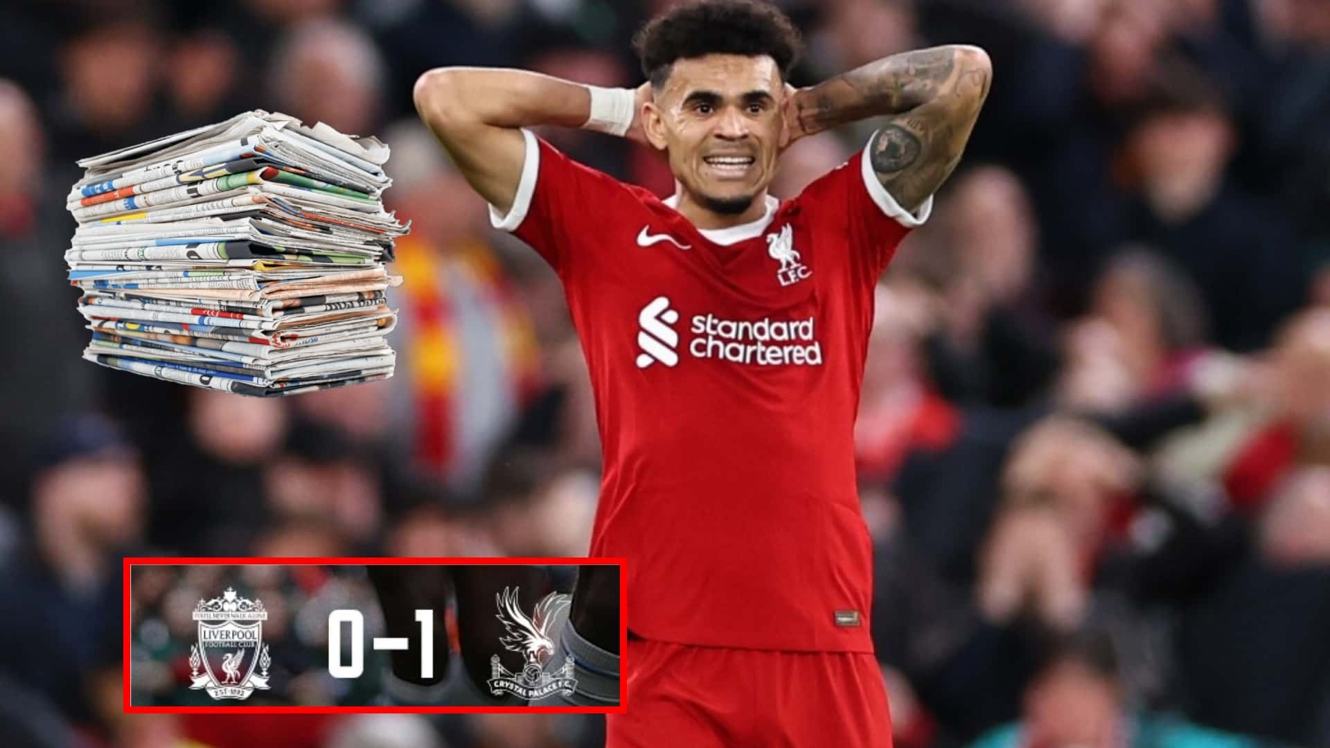 Luis Díaz se lamenta con Liverpool- Fotos: Noticias Caracol, redes Crystal Palace