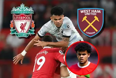 Luis Díaz sufrió en carne propia duras jugadas del West Ham para poder detenerlo.