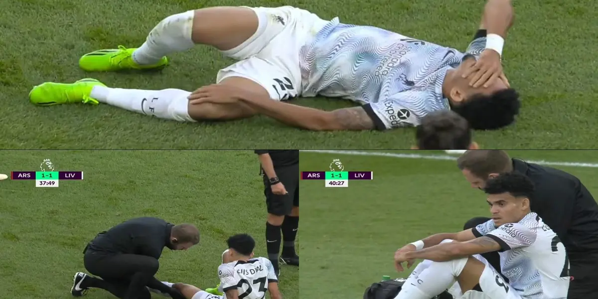 Luis Díaz sufrió una dura marca en el partido contra el Arsenal, tuvo que salir por una fuerte molestia muscular, dado que le hicieron unas duras entradas.