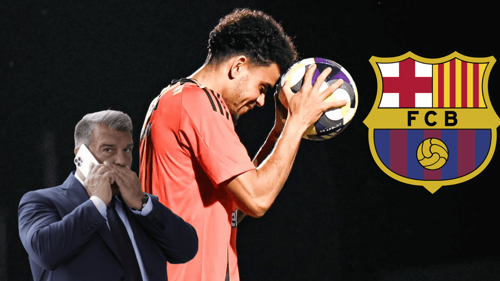 Luis Díaz tiene la cabeza en Alemania, aunque desde Barcelona dejaron este mensaje Foto: FC Barcelona, Escudoteca y Luis Díaz