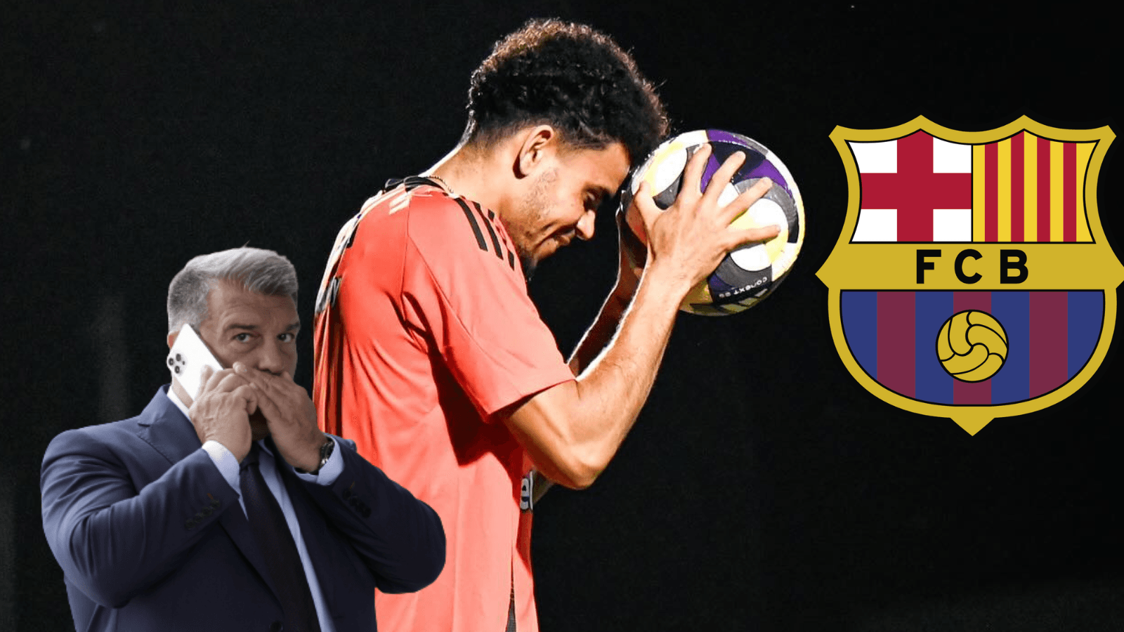 Luis Díaz tiene la cabeza en Alemania, aunque desde Barcelona dejaron este mensaje Foto: FC Barcelona, Escudoteca y Luis Díaz