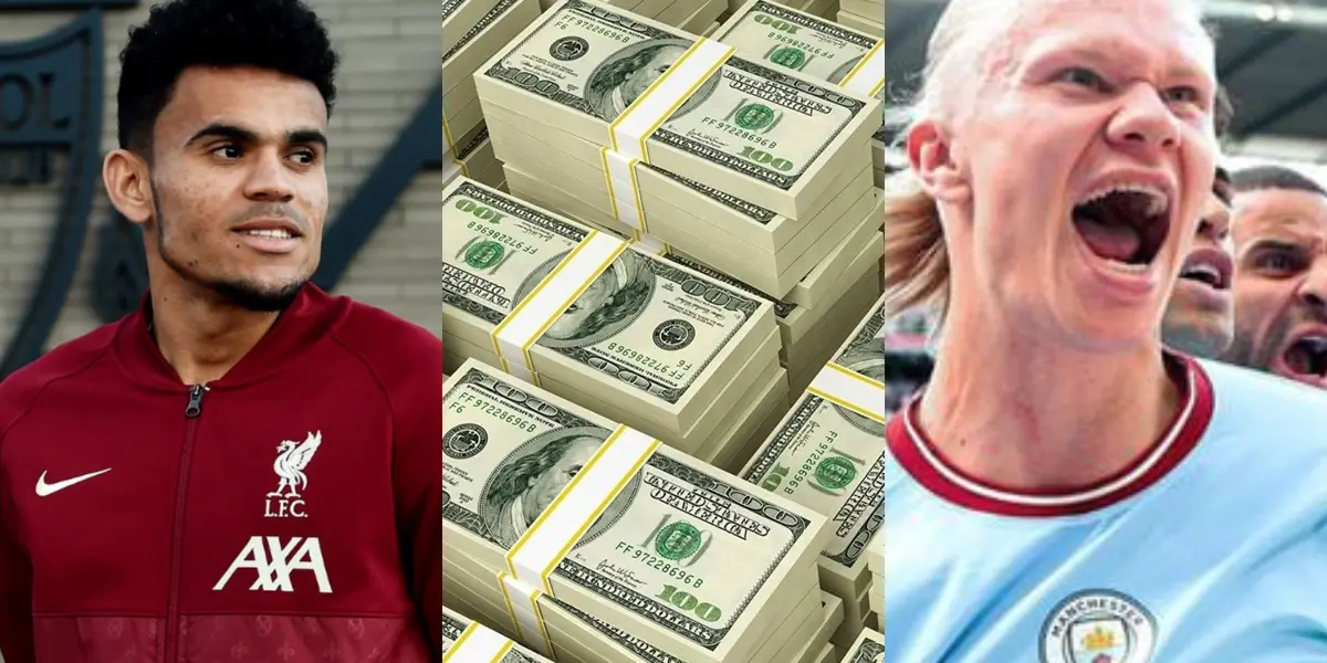 Luis Díaz tiene un buen sueldo en Liverpool, pero lo que gana Erling Haaland en el Manchester City dejó congelados a todos el mundo entero.