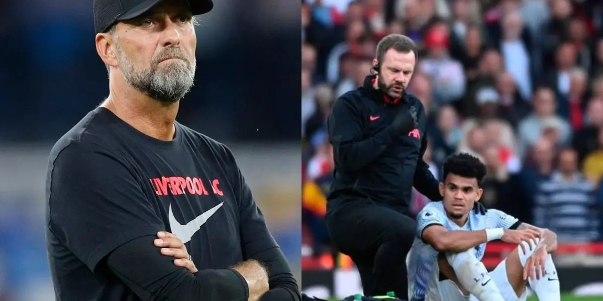 Luis Díaz tuvo que abandonar el partido del Liverpool contra el Arsenal por una lesión.