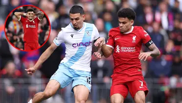 Luis Díaz vs Daniel Muñoz en Liverpool contra Crystal Palace