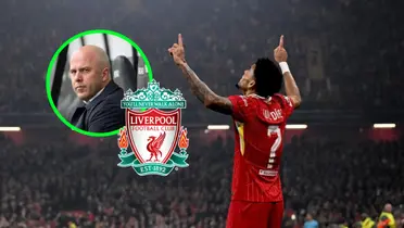 Luis Díaz y Arne Slot Foto: LFC, Escudoteca y Luis Díaz