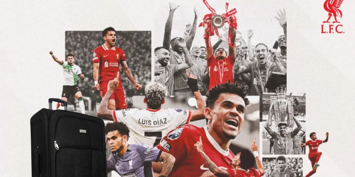 Luis Díaz y esta fue la imagen con la que el Liverpool lo despidió Foto: LFC y Pexels