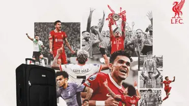 Luis Díaz y esta fue la imagen con la que el Liverpool lo despidió Foto: LFC y Pexels