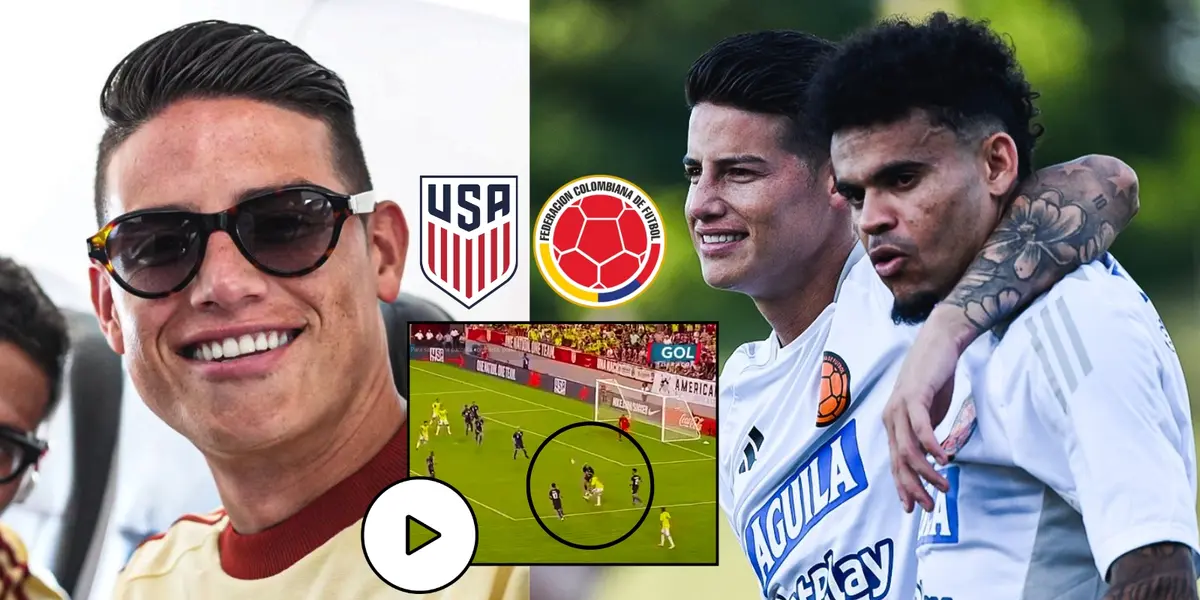 Luis Díaz y James Rodríguez entrenando con la Selección Colombia