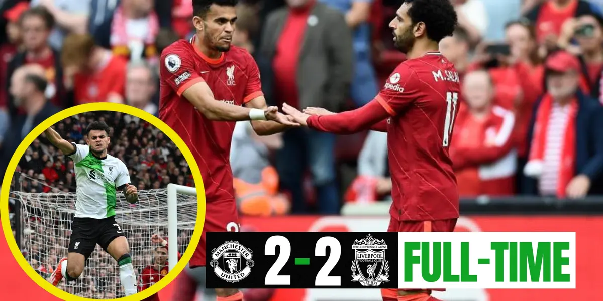 Luis Díaz y Salah en un partido de Liverpool