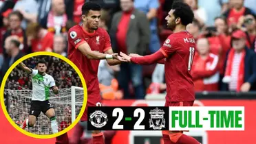 Luis Díaz y Salah en un partido de Liverpool