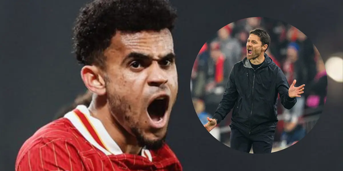 Luis Díaz y Xabi Alonso. Foto: redes del Liverpool y Bayer Leverkusen.