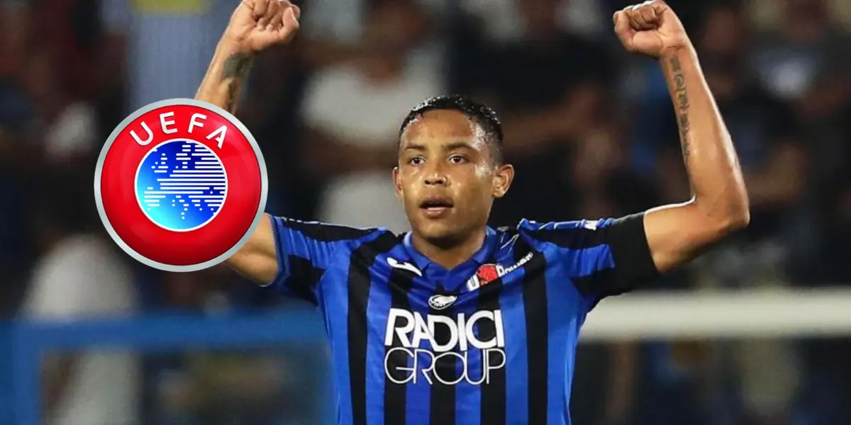 Luis Muriel con la camiseta de Atalanta.