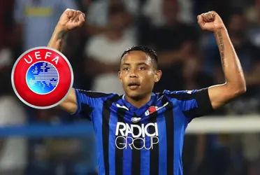 Luis Muriel con la camiseta de Atalanta.